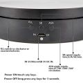 Black Rechargeable Turntable Display Stand, 360 degree Rotation Speed/Angle Adjustable for Photography/Jewelry Display. 