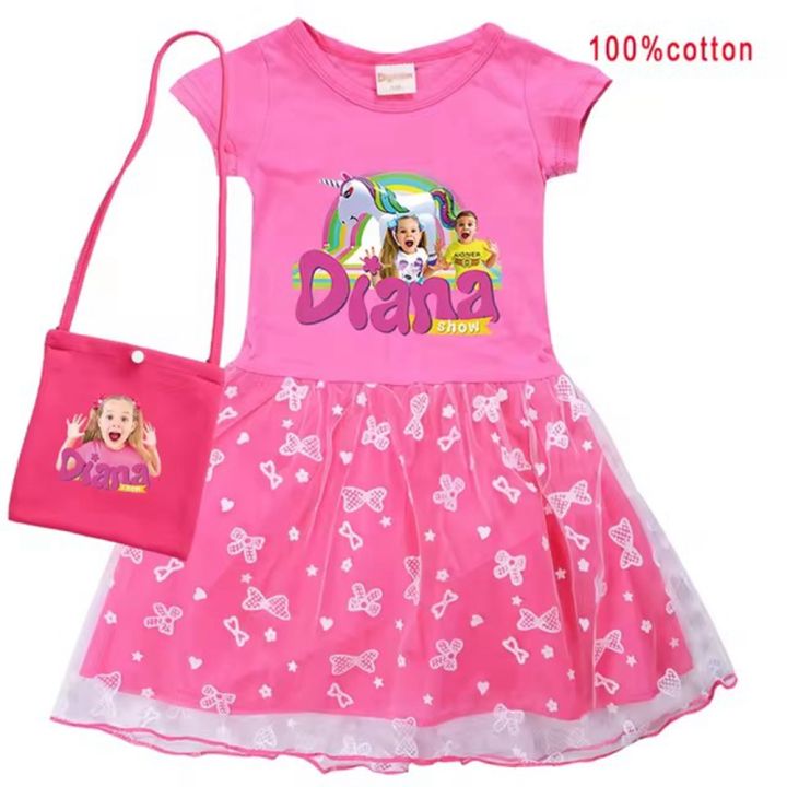 Diana%20and%20Roma%20Show%20Clothes%20Baby%20Girls%20Casual%20Dresses%20Kids%20Cartoon%20Clothes%20Children%20Short%20Sleeve%20Wedding%20Dress%20with%20Small%20Bag%20-%20Image%207