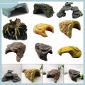 ONE Aquariums Rock Stone Cave Decorations Fish Tanks Sinkable Ornament Aquatic Pet FishTanks Cave House for Tortoises Hi. 