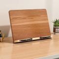 Portable Adjustable Angle Book Holder Tray Foldable Multi-Position Support Wooden Reading Stand 8 Modes with Clip Cookbook Bracket Reading. 