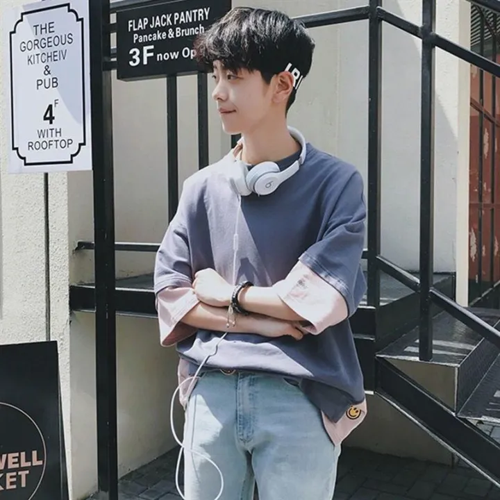 Hong%20Kong%20Style%20Men's%20Short%20SleeveTSummer%20Korean%20Style%20Student%20T-shirt%20Boys7Men's%20Hip%20Hop%20Half%20Sleeve%20Top%20-%20Image%208