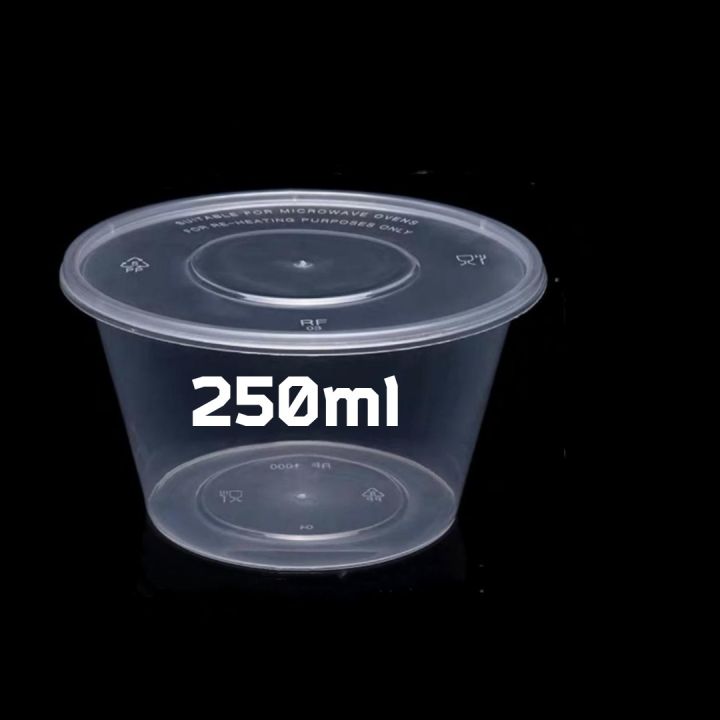 25pcs 250ml Disposable Container Plastic Clear Cup With Lid For Storage Sauce, Jelly, Yogurt, Mousse Cups & Bowls