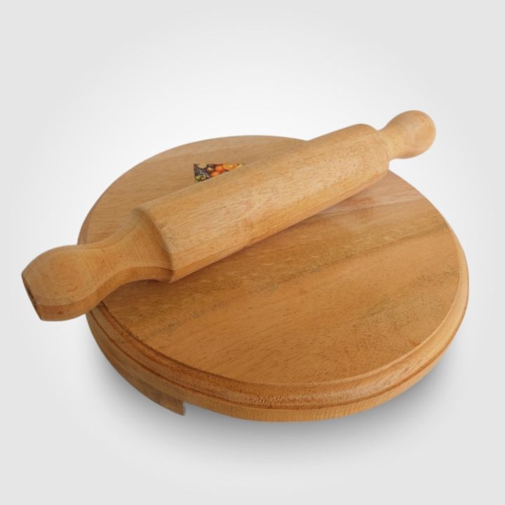 Handmade Wooden Roti Rolling Board / Capati Maker / Roti Maker / Puri Maker / Wooden Balen Chakla Set/wooden chapati board with Rolling Pin -27.5cm