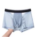 Men's Ice Silk Breathable Soft Boxer Shorts And Underpants Underwear Mesh Transparent Boxers Bulge Pouch Briefs Panties. 
