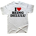 I love being delilu funny t shirt retro tee tops round neck short-sleeve fashion solilu tshirt clothing casual basic T-shirts. 