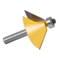 1Pc 8Mm Shank Large 45 Degree Chamfer Bevel Edging Router Bit Tool. 