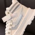 Children's Shoes High-Top Children's Casual Shoes Boys Girls' Sneakers Fashion Shoes Spring and Autumn New Mid-Top Board Shoes Biscuit Shape Shoes. 