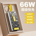 1688 Cross-Border Transparent Mecha Fast Charging Power Bank 20000 mAh Power Bank Hot Sale In Stock with Built-in Cable. 