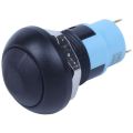 On-Off Latching Waterproof 12mm Push Button Switch SPST 2A IP67, Black. 