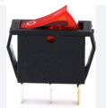 KCD1 6A 250V 3 pin SPST red color plastic rocker indicator switch. 