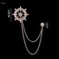 Lapel Pin Brooches Link Chains Pin Tassel Chain Brooch for Tie Men. 