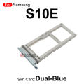 Black Blue Silver Single + Dual Sim Tray MicroSD SIM Card Slot For Samsung Galaxy S10 Plus S10+ S10E Replacement Part. 