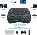 Backlit Mini Wireless Keyboard with Touchpad Mouse Combo QWERTY Keypad,Rechargeable Handheld Keyboard Remote for Smart TV,Android TV Box,Xbox,Raspberry Pi,PC. 
