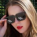 【HOT】 Funny Thug Life Sunglasses Pixel Funny Original Costumes Woman Male Vintage Pixel Black Mosaic Sunglasses Cool Funny Glasses. 