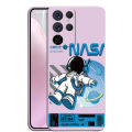 Samsung Galaxy S23 S22 Ultra S23+ S22+ S21+ S20+ Plus Samsung Galaxy S23 S21 S20 FE 5G Smile Astronaut Square Phone Case Liquid Silicon Soft Casing nasa Cover. 