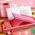 1 Pc Mechanical Deformation Combination Lock Stationery Box Cute Pencil Case School Student Pencil Box Cartoon Plastic Pen Case. 