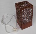 Wooden Table Lamp with Creative Laser Cut Design, Light box. 