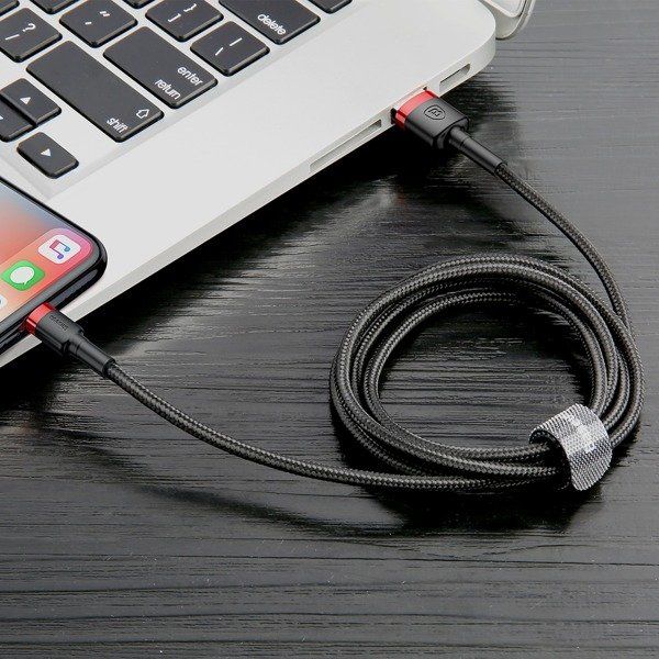 BASEUS%20Cafule%202.4A%20Short%20Nylon%20USB%20Lightning%20Charging%20Cable%20100cm%20for%20iPhone%20/%20iPad%20-%20Image%205