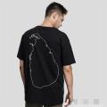 Double Side Lanka Map Graphic Oversized T-Shirt for men - Black. 