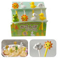 8pcs Animal Fruit Fork Food Grade Plastic Mini Cartoon Kids Cake Fruit Toothpick Bento Lunch Bento Accessories Party Decoration. 