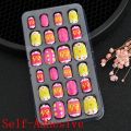 Children Press on Nails,24 Pcs Nails Tips for Kids Acrylic Nails Pre-glue Full Cover Short False Nails Cute Fingernails. 