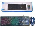 HP Gaming Keyboard and Mouse Kit KM558,Hp Wired Gaming Keyboard and Mouse Combo Quiet RGB Backlit. 