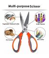 Multipurpose Scissor For Kitchen, Stainless Steel Scissor For Cutting Chicken, Meat, Fish, Vegetables, Multifunctional Use. 