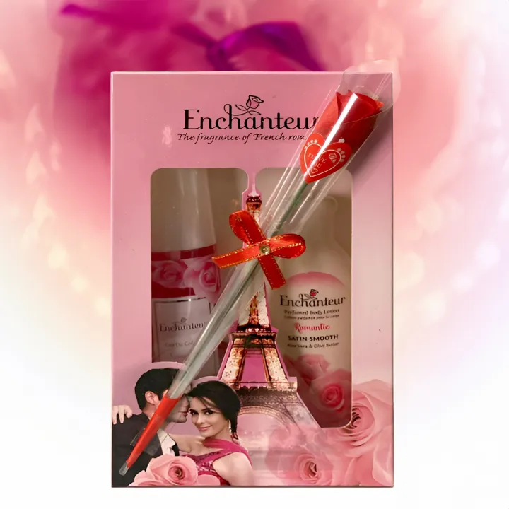 Enchanteur Gift Pack With Rose (Small) - Romantic
