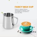 Milk Frothing Pitcher 350Ml (12Oz)Steaming Pitchers Stainless Steel Milk Coffee Cappuccino Latte Art Steam Pitchers Milk Jug Cup with Decorating Pen. 