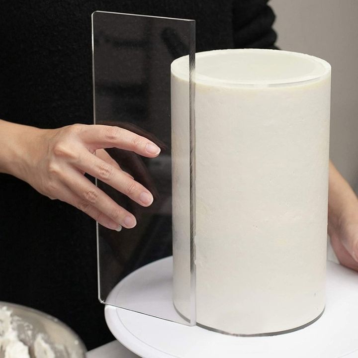 【Hot】 Transparent Cake Cream Scraper Cake Making Scraper Rectangular Acrylic Cake Baking Tool Cake Decorating Tools Kitchen Tools