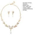 Carat Women Jewelry Set Faux Pearl Water Drop Earrings and Necklace Alloy Rhinestones Wedding Bridal Set. 