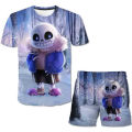 Hot Game Undertale Sans 3D Print Kids Sets Fashion T-Shirts Beach Board Shorts Swimwear Tees Tops Boys Girls Sportswear Suits. 