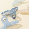 4pcs Jelly Colour Small Sequin Cross Grip Clip Temperament Acrylic Large 13cm Shark Clip Back Of Head Hair Grip. 