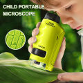 Children Microscope Portable Kids Microscope 60x-120x Magnification for School Outdoor Exploration Biology Learning Tool for Children. 
