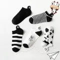 5 Pairs Cotton Women Socks Cute Cows Stripe Street Female Sock Short Casual Fashion Summer Hot Sale Girls Sox. 