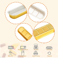 FORIDE 50PCS Disposable Aluminum Baking Cups Mini Loaf Pans Rectangle Muffin Tins Mini Narrow Cake Pans for Party. 