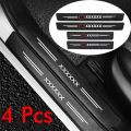 4PCS PERODUA Car styling Door Carbon Fiber Sill Scuff Plate Décor Sticker with Courtesy Car Logo. 