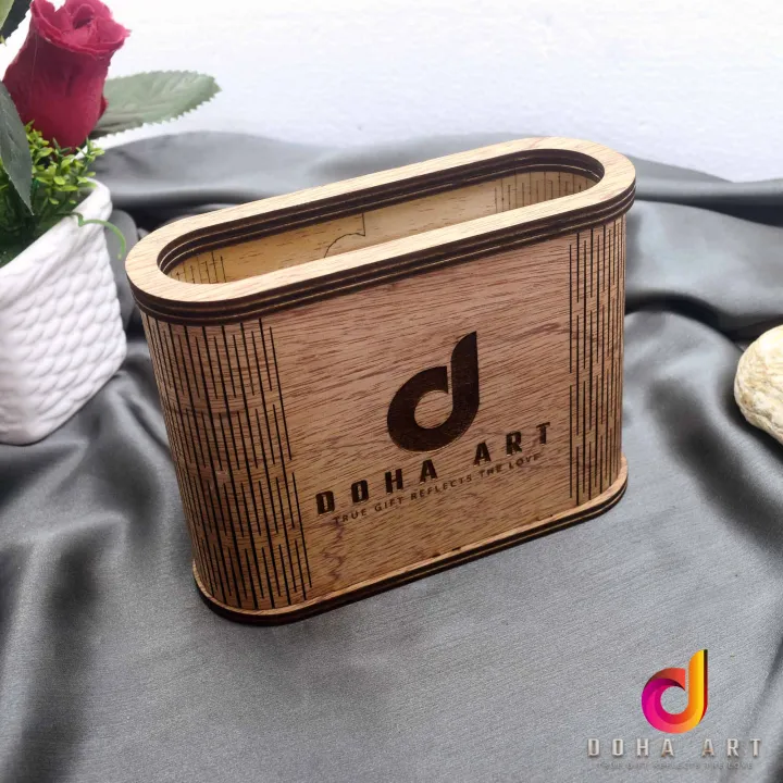 Customized Name Wood Pen Holder, Office Pen Holder, Box Type, Stationery Holder, Desk Organizer, Wood Pencil Holder, Wooden Pencil & Pen Holder.