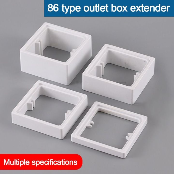 New 86 Type Socket Surround Cover Square White Grey Switch Socket Panel Plastic Outlet Box Extender