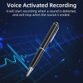 Digital Voice Recorder Pen Sound Audio Activated Dictaphone Recording Device Professional Music Player with USB Cable Earplug for Lecture Class Meeting Interview. 
