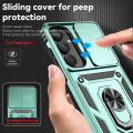 For Samsung Galaxy A55 5G Case with Slide Camera Cover, 360° Ring Holder Metal Kickstand, work for Phone Holder Car Mount, Drop Peep Protection. 