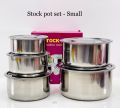 Stainless Steel Stock Pot 5 Pcs Set Food Saver, Steamer & Food Container with Lid Super Consist of 5 Pieces with Different Sizes Set 16-24cm. 