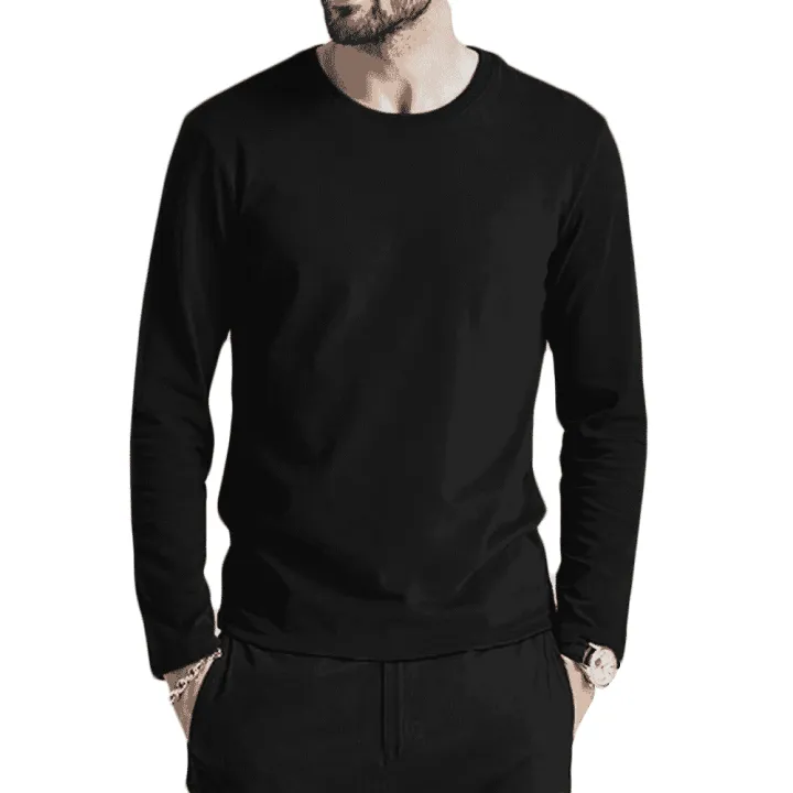 Black Long Sleeve Men's T Shirt New Style Material 160GSM
