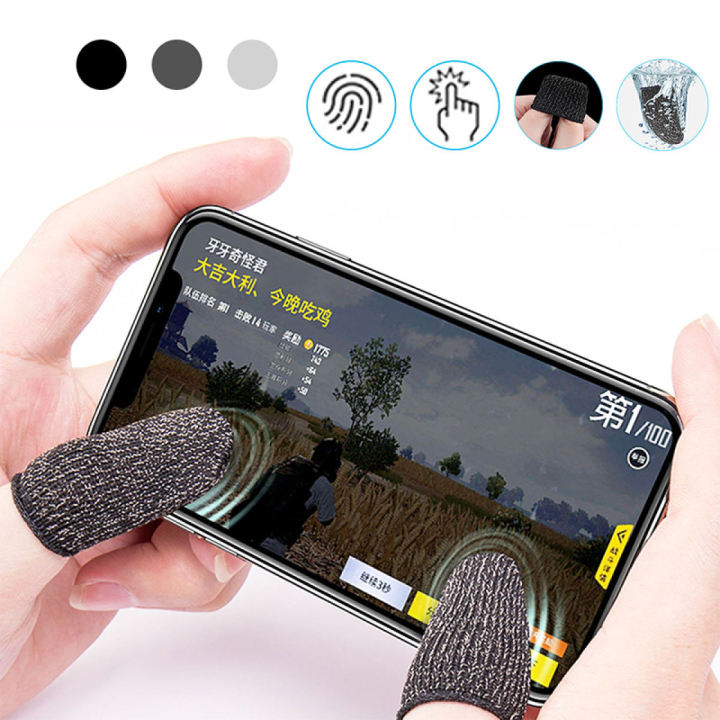 2Pcs Cellphone/Tablet Non-Slip/Sweat-Proof Breathable Finger Glove Fiber Finger Game Glove Gaming Gloves Fingertip Cover