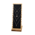 Small Size Bamboo Leather Soft Mat Multiple Necklace Display Stand Necklace Bracelets Chains Organizer Holder for Home A. 