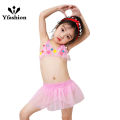 Yfashion 2 Pieces Girls Cotton Split Swimsuit Multi-color Sweet Cute Bikini Swimwear For 0-2 Years Old Kids. 
