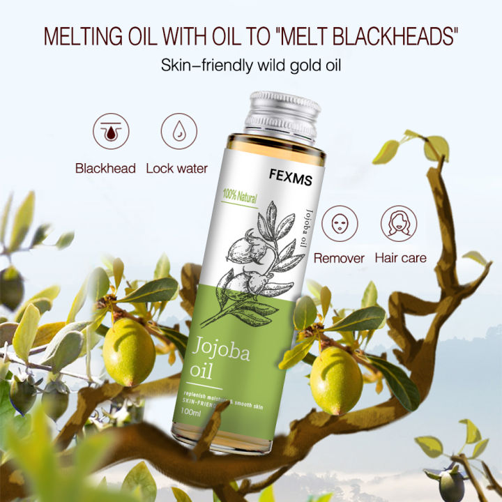 100% Pure Jojoba Oil Pure Cold Pressed Natural Unrefined Moisturizer for Skin Hair Body and Nails