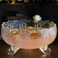 Vintage Crystal Glass Punch Bowl 3000ml Design Heavy and Sturdy PunchBowl for Centerpiece Table Decorations At Parties. 
