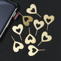 Gold Heart Shape Sim Card Tray Pin Eject Removal Tool Needle Opener Ejector for iPhone iPad Samsung Xiaomi Google Most Phones. 