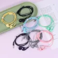 U19 Smooth Surface Wired Earphones Super Bass 3.5mm Headphones With Built-in Mic Hands Noise Canceling Earbuds Music Headset. 